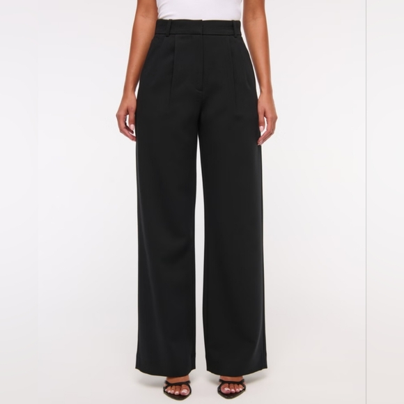 A&F Sloane Tailored Wide Leg Pant Black - Picture 2 of 5